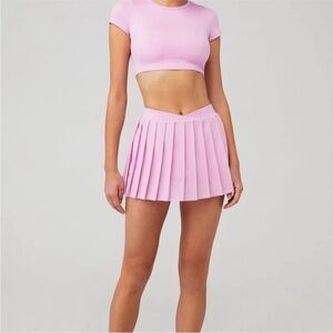 Frankies Bikinis Baby Pink Active Windy Tennis Skort Size Medium- Skirt Short